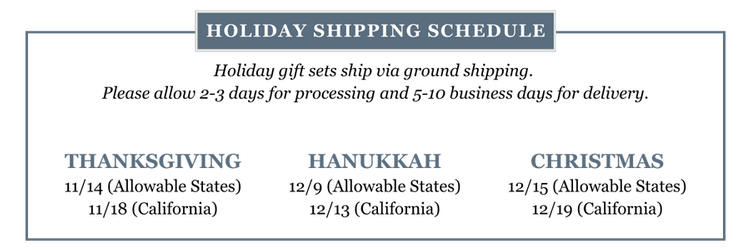 2022 Holiday Shipping Schedule